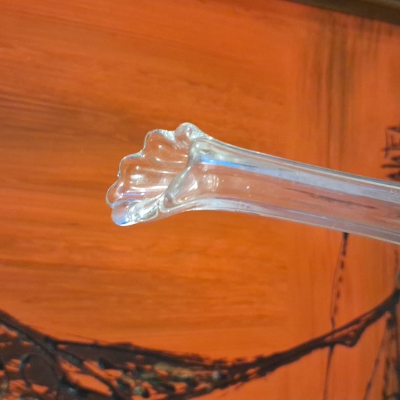 Vintage MCM Mini Swung Glass Clear Vase 8" Retro Pulled Glass - Picture 2 of 5